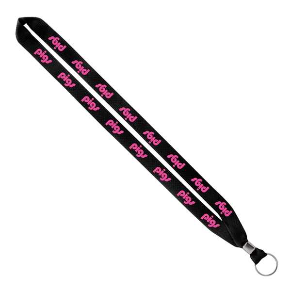Import Rush 3/4" Polyester Lanyard with Silver Crimp & Ring - Image 3