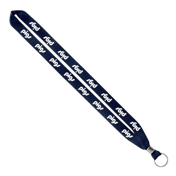 Import Rush 3/4" Polyester Lanyard with Silver Crimp & Ring - Image 6