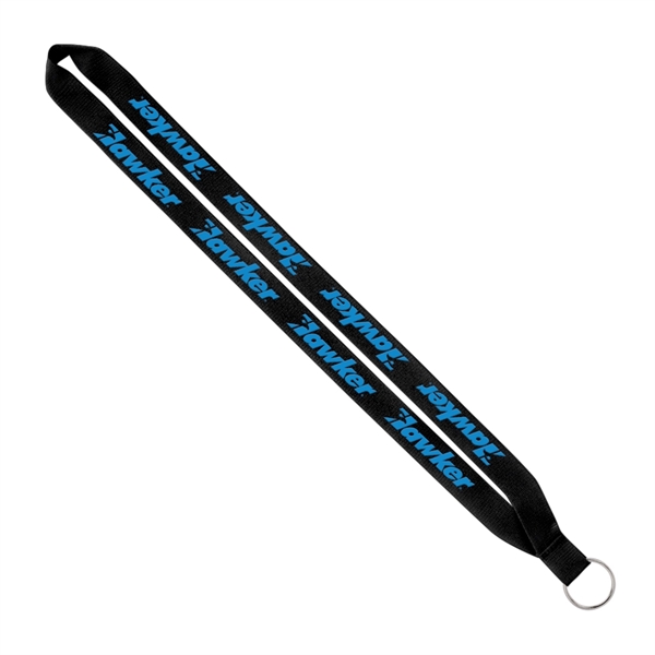 Import Rush 3/4" Polyester Lanyard with Sewn Silver Ring - Image 2