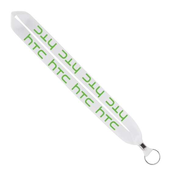Import Rush 1" Polyester Lanyard with Silver Crimp & Ring - Image 2