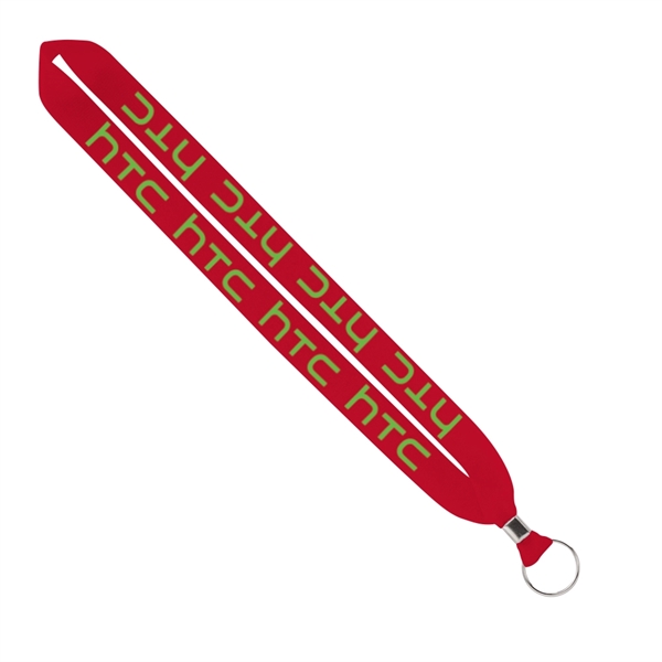Import Rush 1" Polyester Lanyard with Silver Crimp & Ring - Image 4