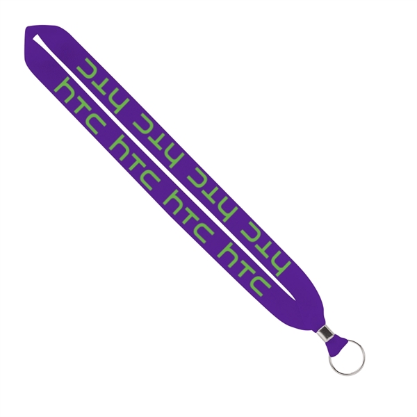 Import Rush 1" Polyester Lanyard with Silver Crimp & Ring - Image 6