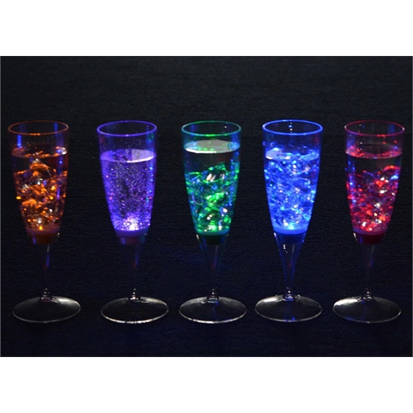 5oz. LED Light Up Champagne flute's Glass Liquid Activated