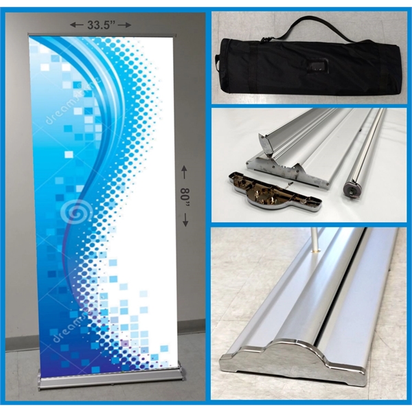 33.5" X 80" Heavy Duty Cartridge Retractable Banner Stand