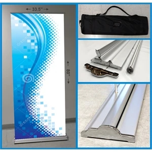 33.5" X 80" Heavy Duty Cartridge Retractable Banner Stand