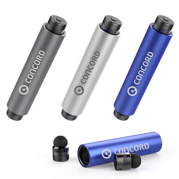 CLYDE TRUE WIRELESS EARBUDS IN CYLINDRICAL CHARGING BASE - Image 4