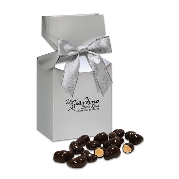 Chocolate Sea Salt Cashews in Silver Premium Delights Box