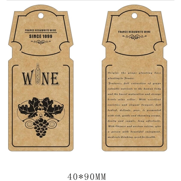 Wine Hang Tag - 350GSM Kraft Paper - Image 1