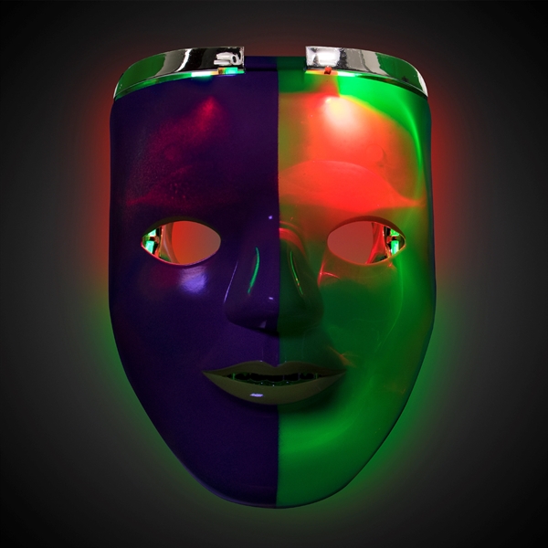 Mardi Gras LED Double Face Mask - Image 3