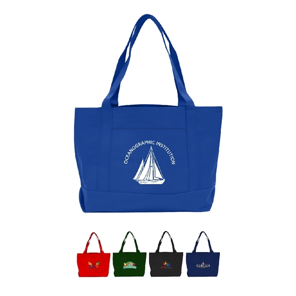 Open Tote Bag with Front Pocket