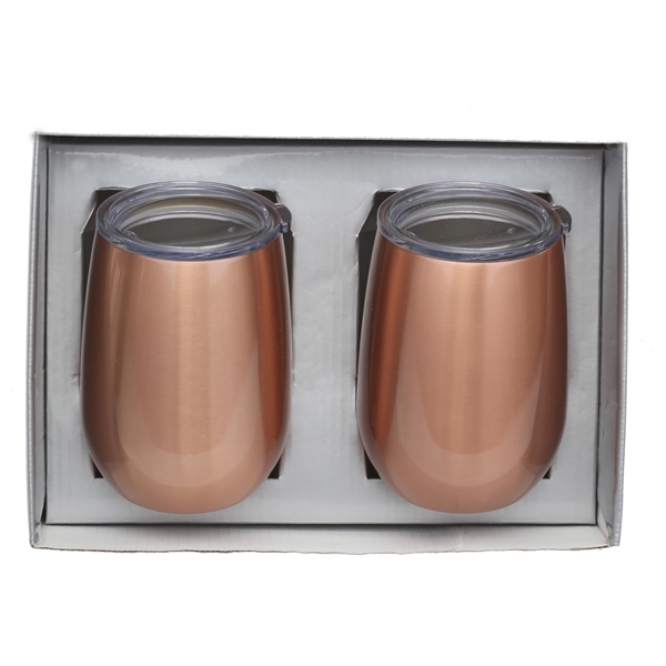 Stainless Steel Stemless Wine Tumbler Gift Set - Image 3
