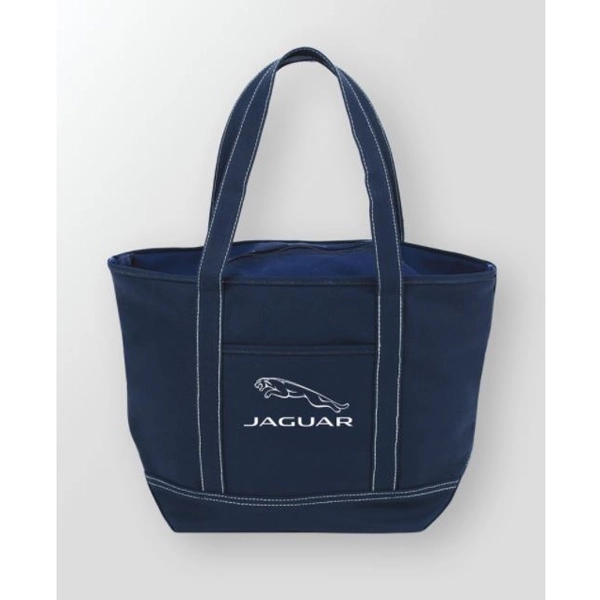 Zippered Solid Color Boat Tote - Image 1