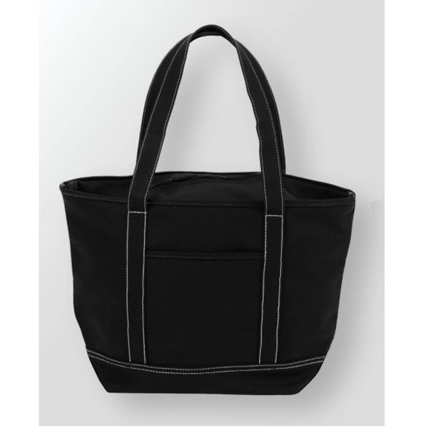 Zippered Solid Color Boat Tote - Image 2