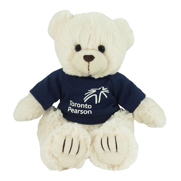 9" Cream Peter Bear with T-shirt and one color imprint
