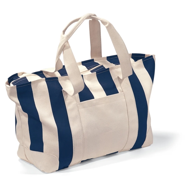 Large Striped Canvas Tote - Image 2