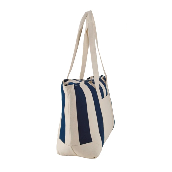 Large Striped Canvas Tote - Image 5