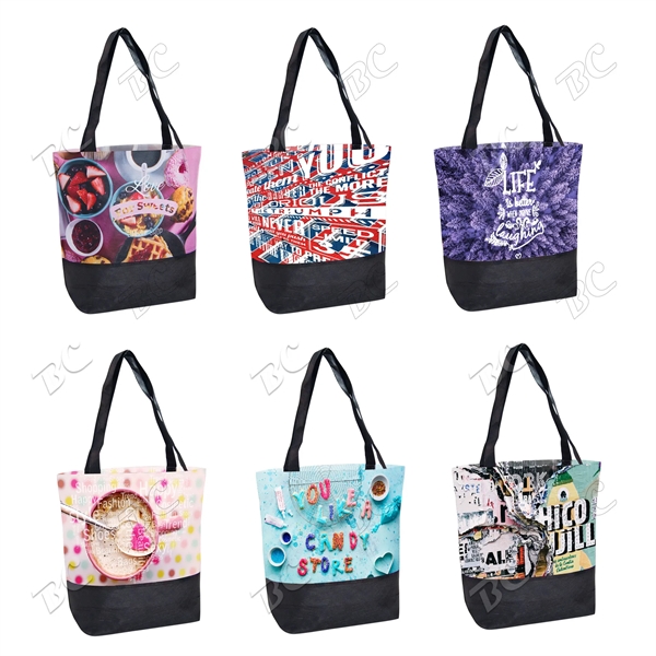 Two Tone Sublimated Design Tote Bag - Image 1
