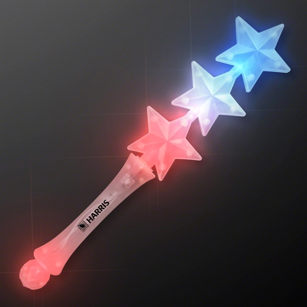 Triple Star Light Up Flashing Wand, 60 day overseas  - Image 2