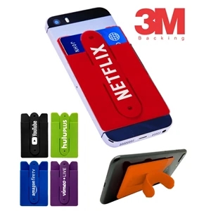 Silicone Wallet Phone Stand w/3-M Backing