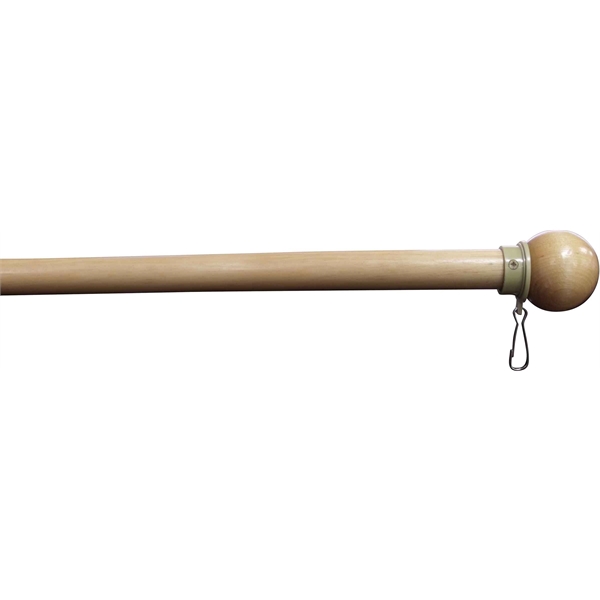 Solid birch pole with swivel ring and wood ball - Image 1