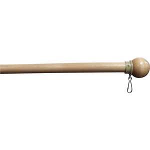 Solid birch pole with swivel ring and wood ball