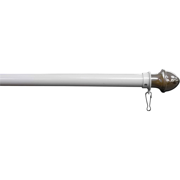 White Fiberglass pole with swivel ring and gilt ball - Image 1