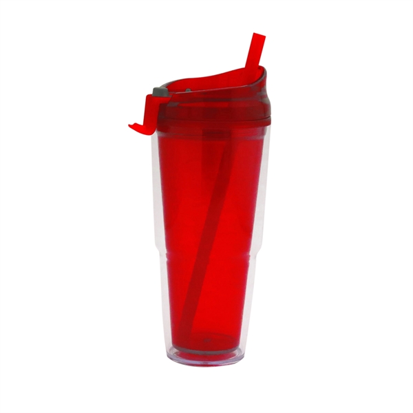 20 oz. Double Wall Acrylic Sip Top Tumbler with Straw - Image 4