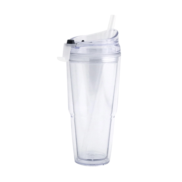 20 oz. Double Wall Acrylic Sip Top Tumbler with Straw - Image 5
