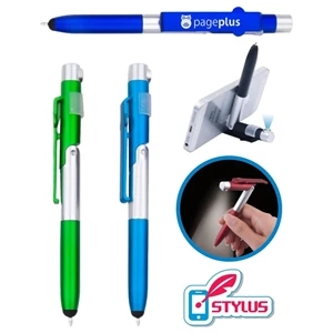Noticeable" 4-in1 Phone Stand LED Flashlight Stylus Pen