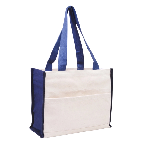 Cotton Gusset Accent Box Tote - Image 3
