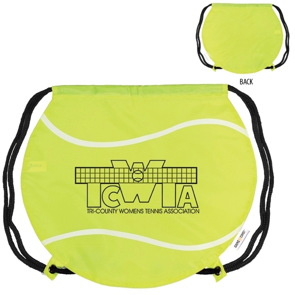 GameTime!® Tennis Ball Drawstring Backpack - Image 1