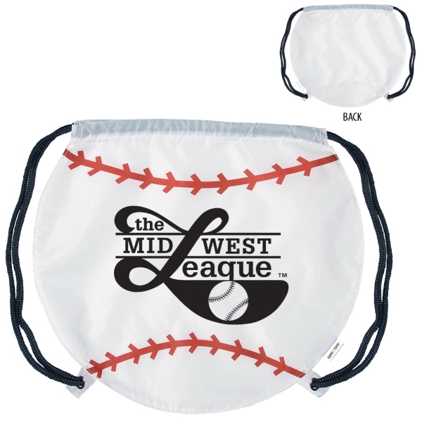 GameTime!® Baseball Drawstring Backpack - Image 1