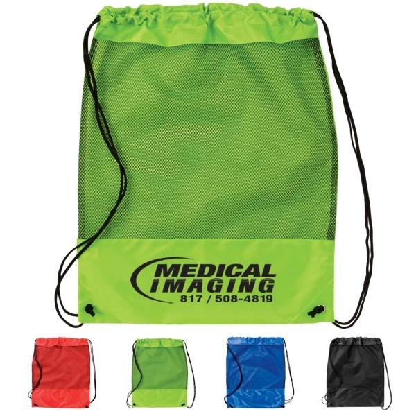 Mesh Panel Drawstring Backpack - Image 1