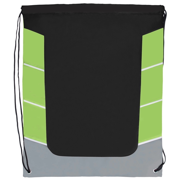 Color Block Drawstring Backpack - Image 3