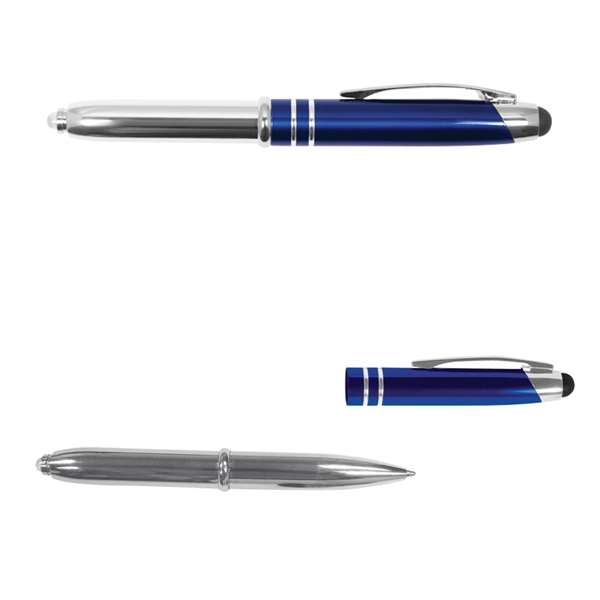 Executive 3-in-1 Metal Pen Stylus with LED Light - Image 3
