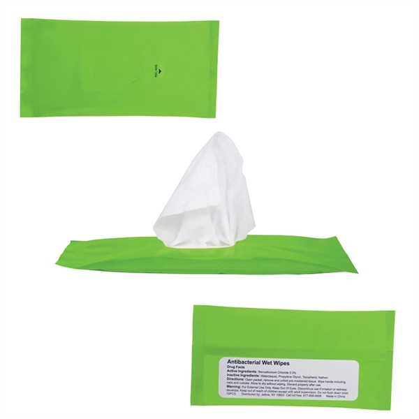 Sanitizer Wet Wipes in Re-sealable Pouch - 10 PC - Image 3