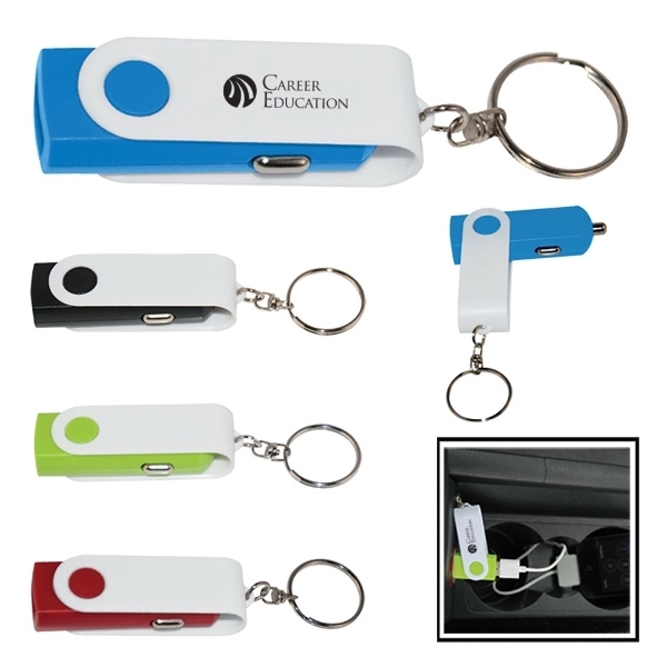 USB Car Adapter Key Chain - Image 2