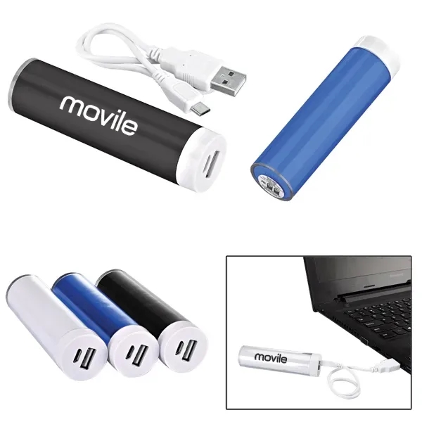 Cylinder Plastic Mobile Power Bank Charger - UL Certified - Image 1
