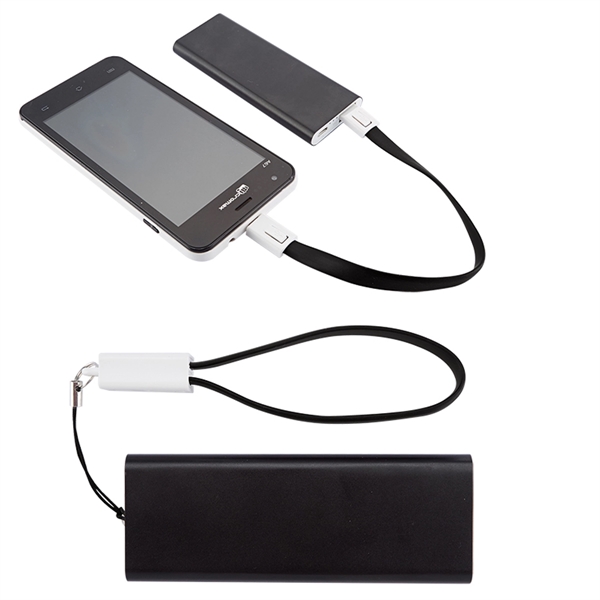 Slim Aluminum Power Bank Charger with Micro USB Cable Wri... - Image 2