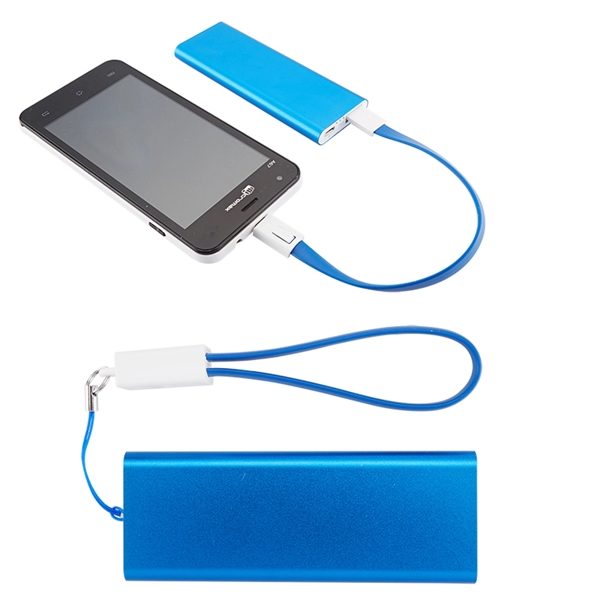 Slim Aluminum Power Bank Charger with Micro USB Cable Wri... - Image 3