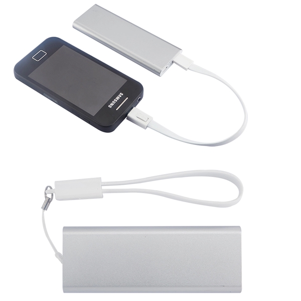 Slim Aluminum Power Bank Charger with Micro USB Cable Wri... - Image 4