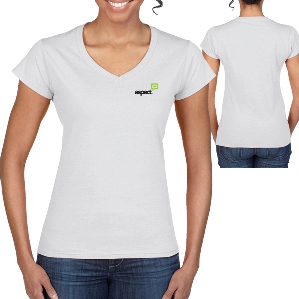 Gildan® Softstyle® Ladies V-Neck T-Shirt - Image 2