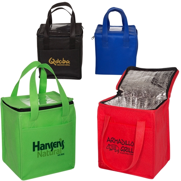 Non-Woven Cubic Lunch Bag with ID Slot - Image 1