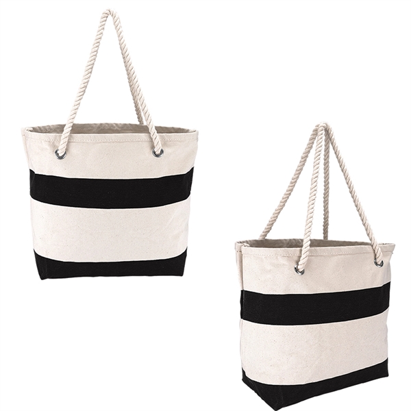 Cotton Resort Tote with Rope Handle - Image 2