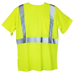L/XL Yellow Short Sleeve Hi-Viz Safety T-Shirt