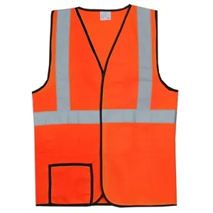 Single Stripe S/M Orange Solid Safety Vest