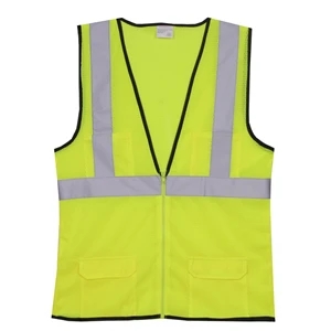 2XL/3XL Yellow Mesh Zipper Safety Vest