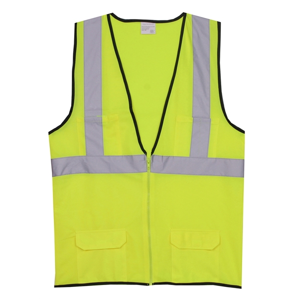 S/M Yellow Solid Zipper Safety Vest