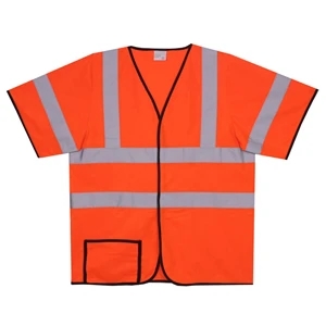 2XL/3XL Orange Solid Short Sleeve Safety Vest
