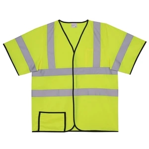 S/M Yellow Solid Short Sleeve Safety Vest